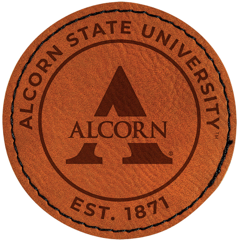 Alcorn State Braves Officially Licensed Circular Leatherette Patch - Iron-On with Adhesive Back Single