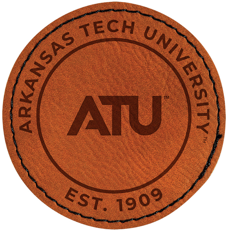 Arkansas Tech University Officially Licensed Circular Leatherette Patch - Iron-On with Adhesive Back Single