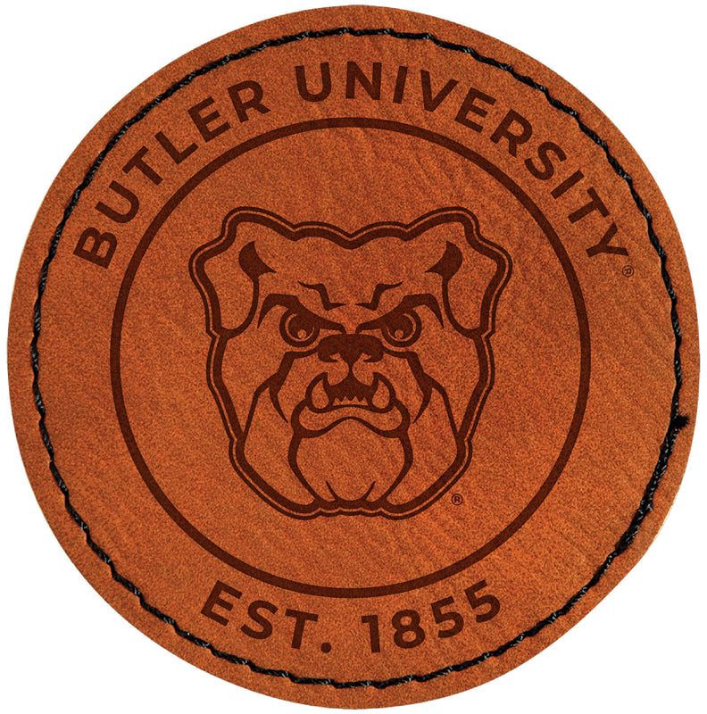 Butler Bulldogs Officially Licensed Circular Leatherette Patch - Iron-On with Adhesive Back 4-Pack