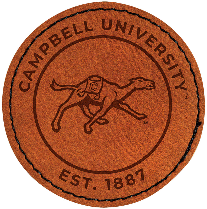 Campbell University Fighting Camels Officially Licensed Circular Leatherette Patch - Iron-On with Adhesive Back Single
