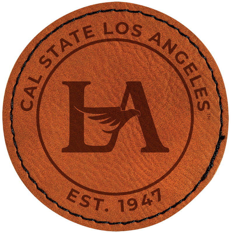 California State University Los Angeles Officially Licensed Circular Leatherette Patch - Iron-On with Adhesive Back 4-Pack