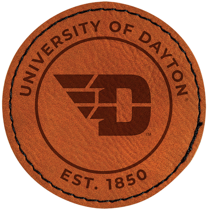 Dayton Flyers Officially Licensed Circular Leatherette Patch - Iron-On with Adhesive Back Single