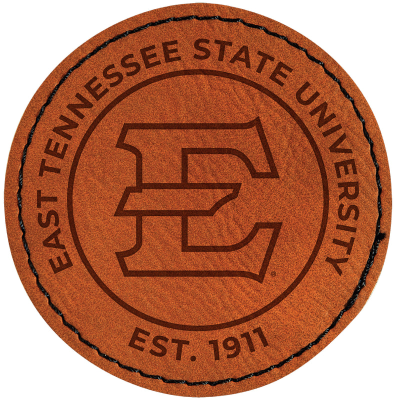 East Tennessee State University Officially Licensed Circular Leatherette Patch - Iron-On with Adhesive Back Single