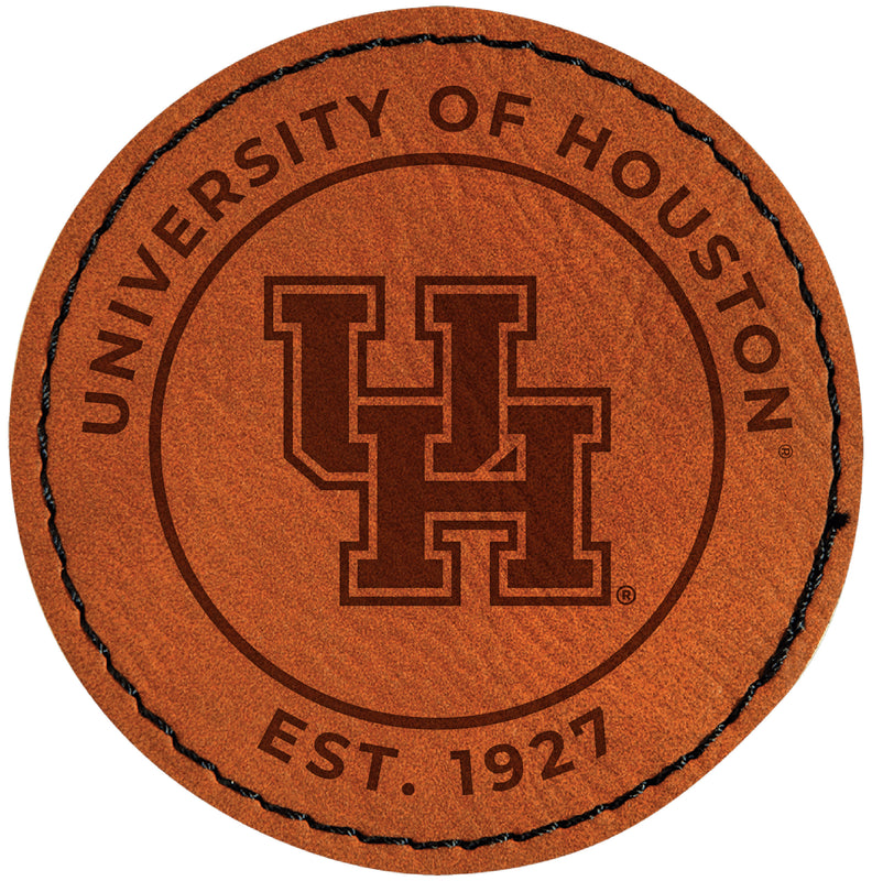 University of Houston Officially Licensed Circular Leatherette Patch - Iron-On with Adhesive Back Single