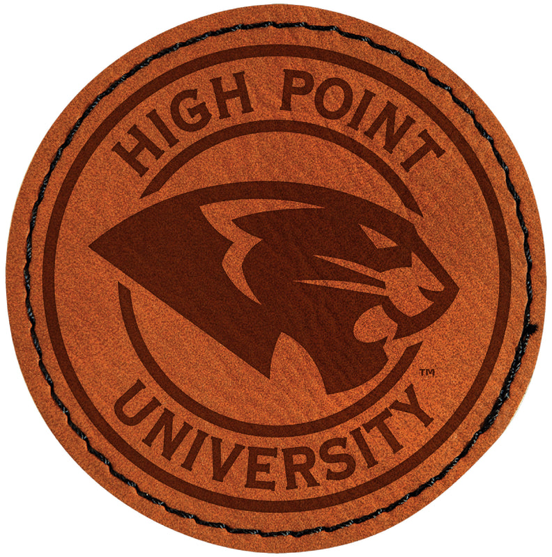 High Point University Officially Licensed Circular Leatherette Patch - Iron-On with Adhesive Back Single