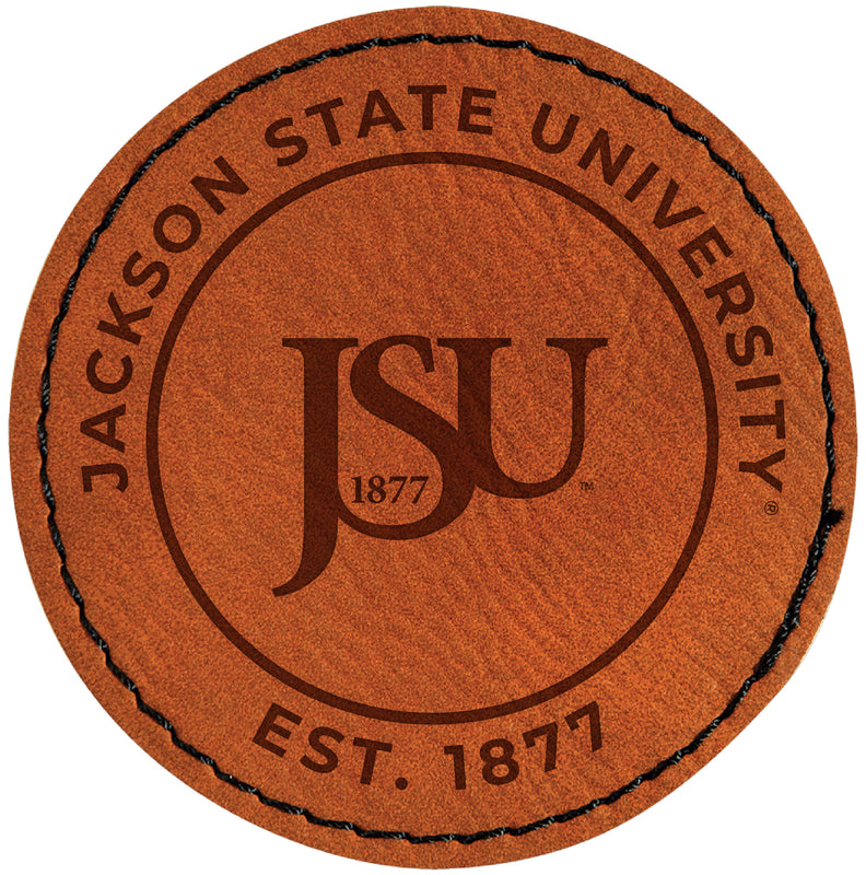Jackson State University Officially Licensed Circular Leatherette Patch - Iron-On with Adhesive Back Single