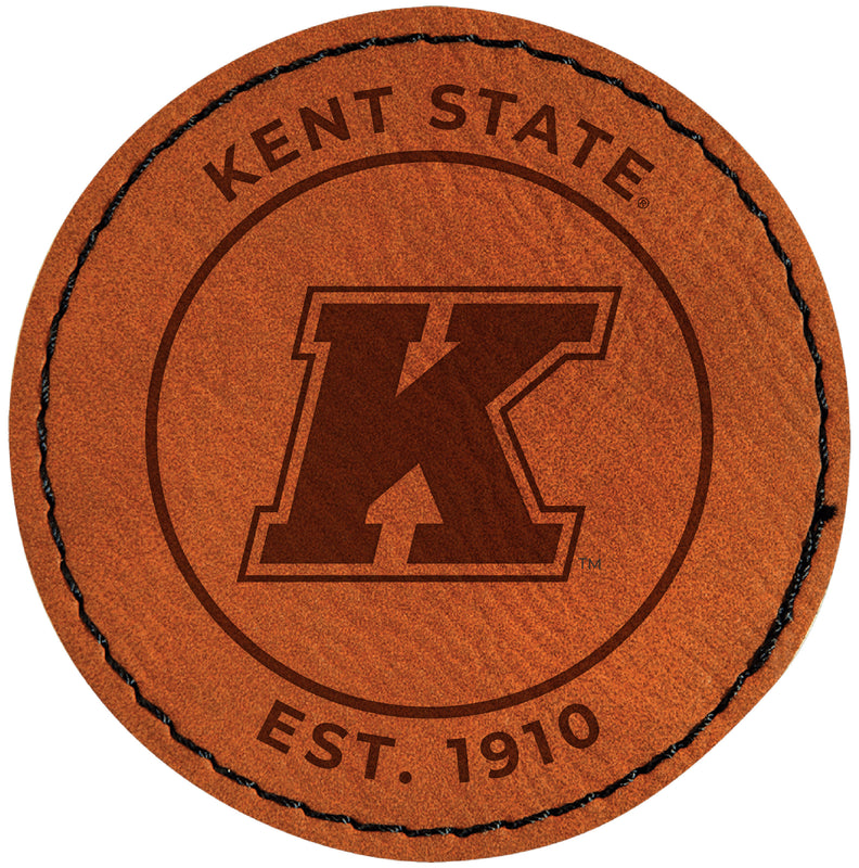 Kent State University Officially Licensed Circular Leatherette Patch - Iron-On with Adhesive Back 4-Pack