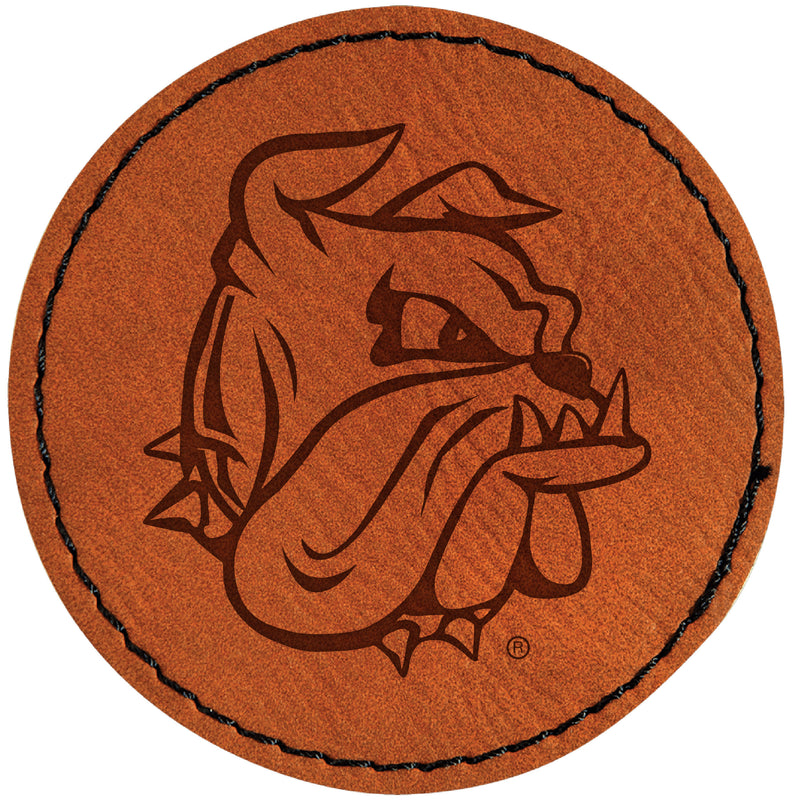 Minnesota Duluth Bulldogs Officially Licensed Circular Leatherette Patch - Iron-On with Adhesive Back Single