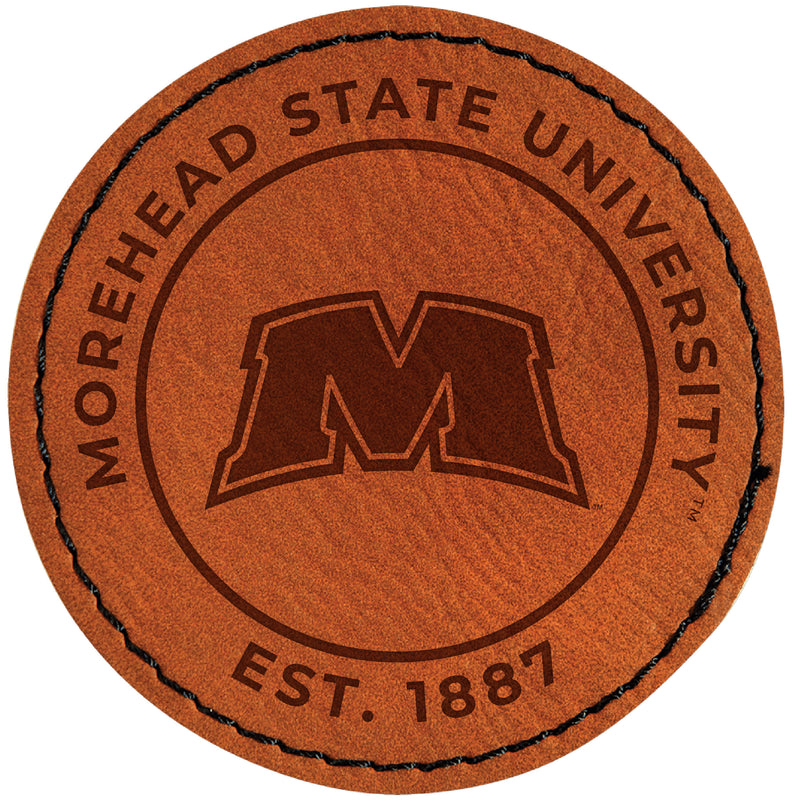 Morehead State University Officially Licensed Circular Leatherette Patch - Iron-On with Adhesive Back 2-Pack