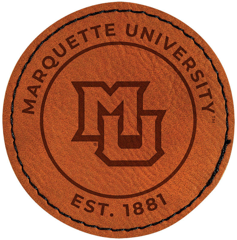 Marquette Golden Eagles Officially Licensed Circular Leatherette Patch - Iron-On with Adhesive Back Single