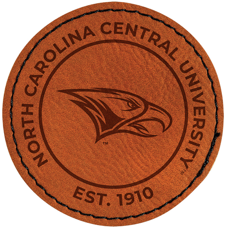 North Carolina Central Eagles Officially Licensed Circular Leatherette Patch - Iron-On with Adhesive Back Single