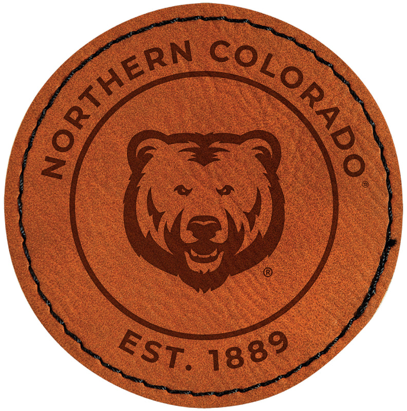 Northern Colorado Bears Officially Licensed Circular Leatherette Patch - Iron-On with Adhesive Back 2-Pack