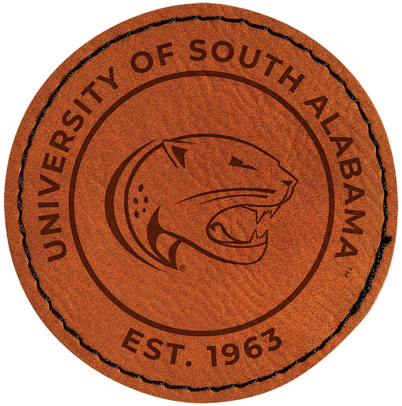 University of South Alabama Officially Licensed Circular Leatherette Patch - Iron-On with Adhesive Back 4-Pack