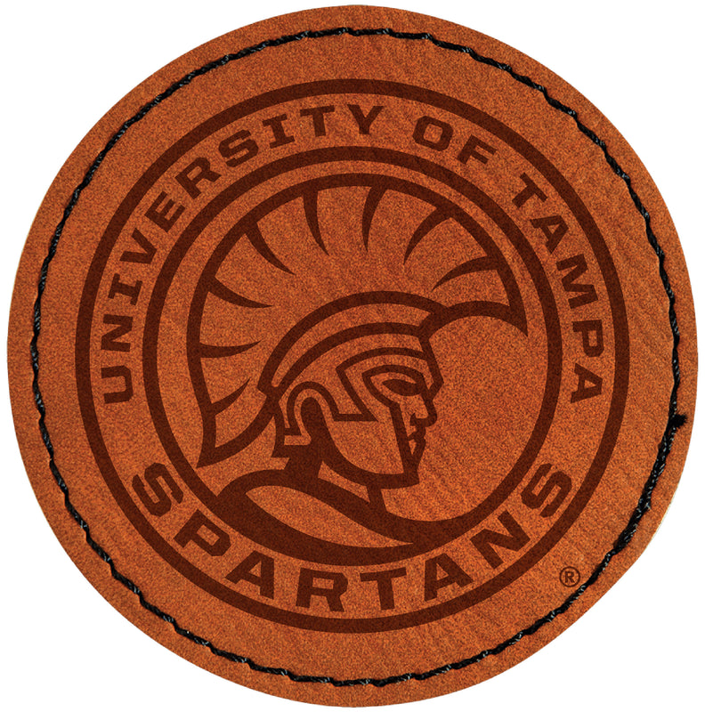 University of Tampa Spartans Officially Licensed Circular Leatherette Patch - Iron-On with Adhesive Back Single