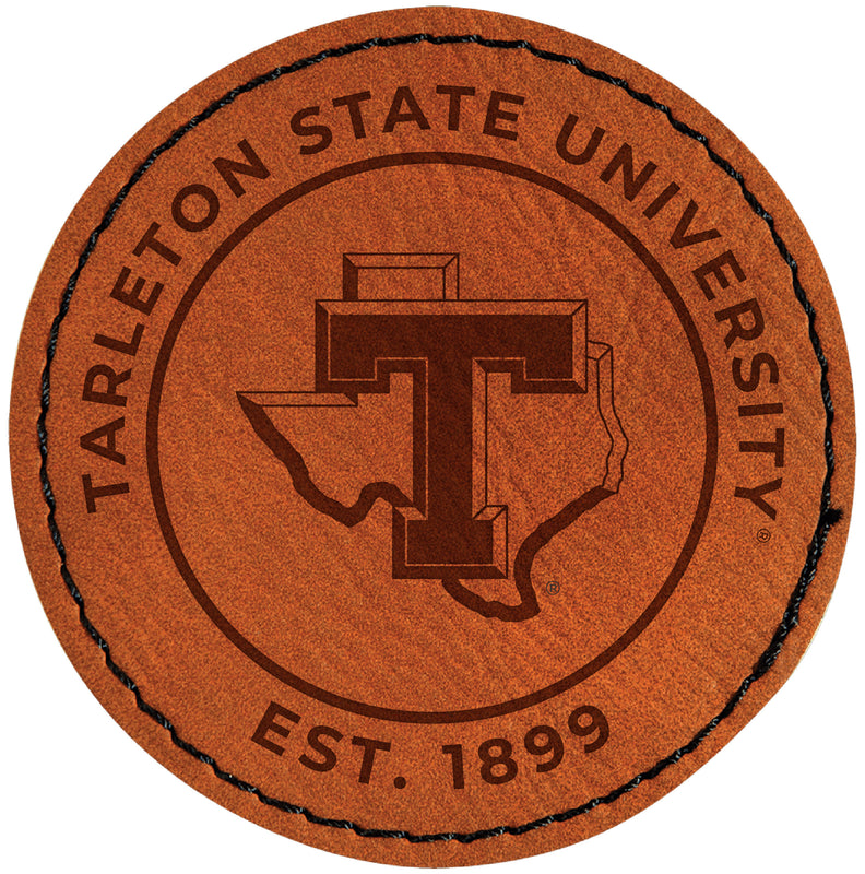 Tarleton State University Officially Licensed Circular Leatherette Patch - Iron-On with Adhesive Back Single