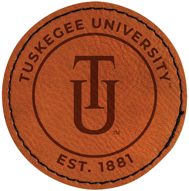 Tuskegee University Officially Licensed Circular Leatherette Patch - Iron-On with Adhesive Back Single