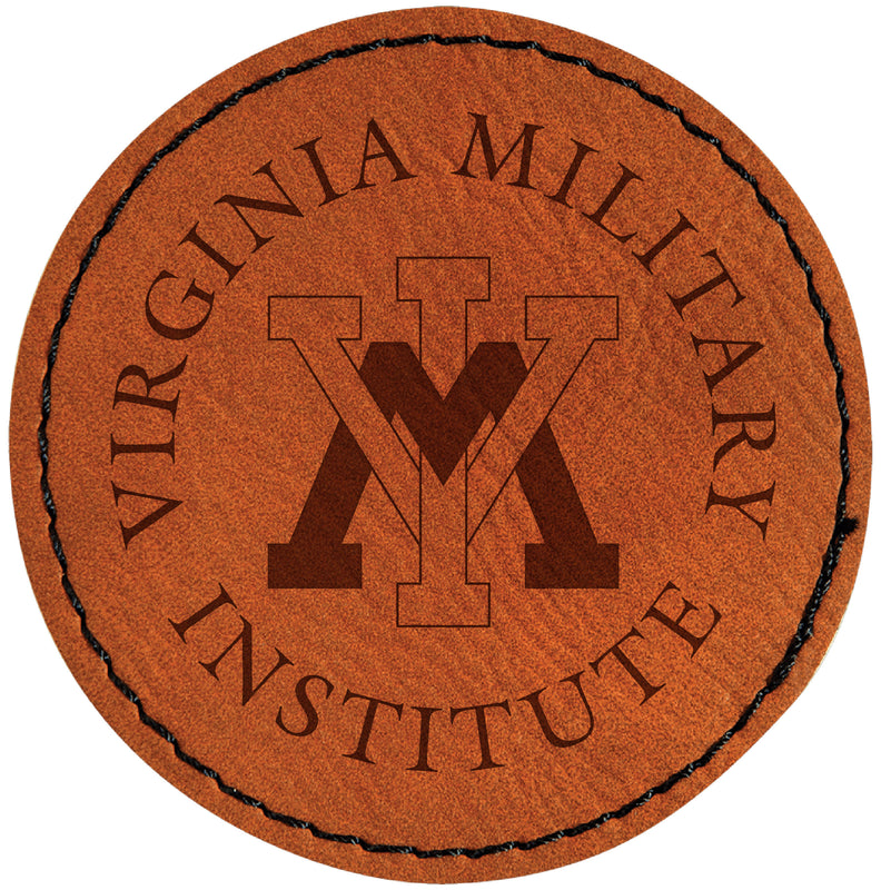 VMI Keydets Officially Licensed Circular Leatherette Patch - Iron-On with Adhesive Back Single