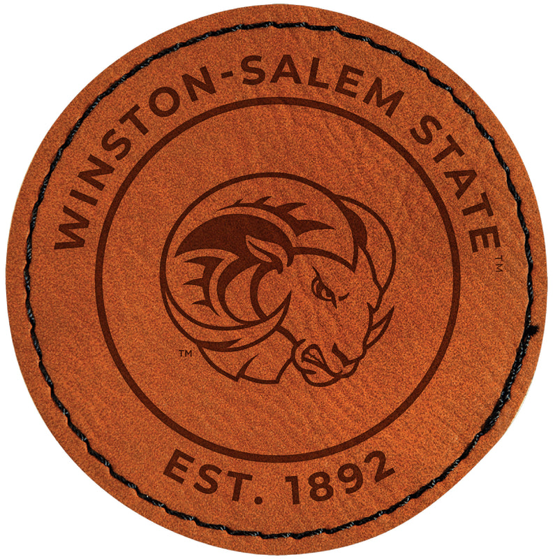 Winston-Salem State Officially Licensed Circular Leatherette Patch - Iron-On with Adhesive Back Single