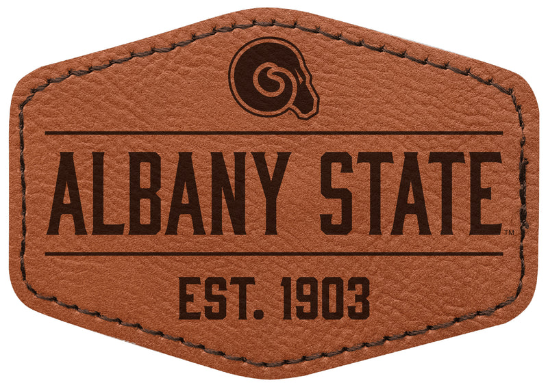 Albany State University Officially Licensed Hexagonal Leatherette Patch - Iron-On with Adhesive Back Single