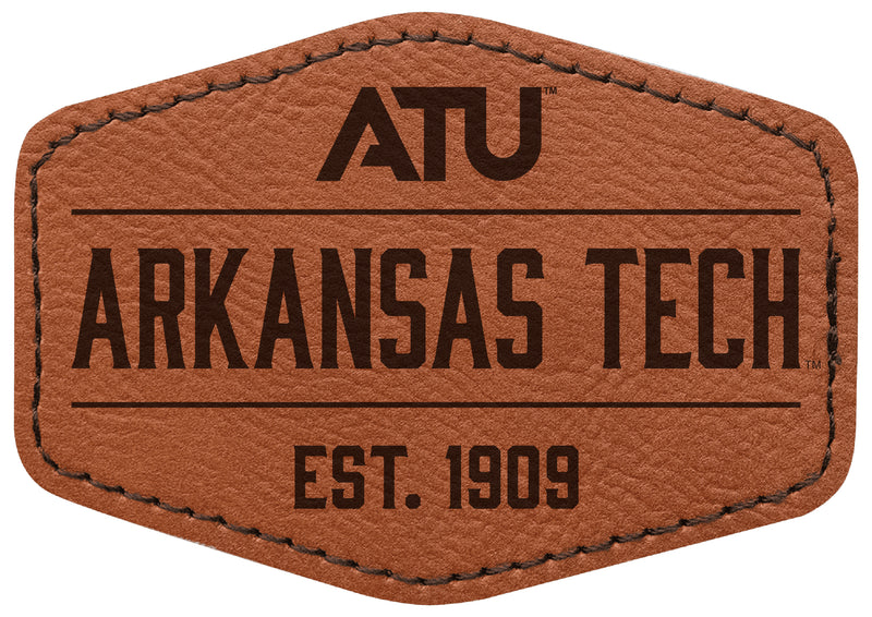 Arkansas Tech University Officially Licensed Hexagonal Leatherette Patch - Iron-On with Adhesive Back 4-Pack