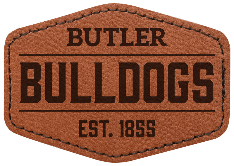 Butler Bulldogs Officially Licensed Hexagonal Leatherette Patch - Iron-On with Adhesive Back Single