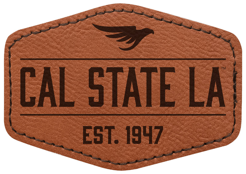 California State University Los Angeles Officially Licensed Hexagonal Leatherette Patch - Iron-On with Adhesive Back Single