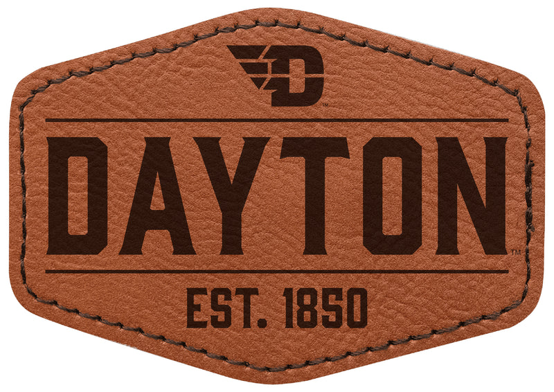 Dayton Flyers Officially Licensed Hexagonal Leatherette Patch - Iron-On with Adhesive Back Single