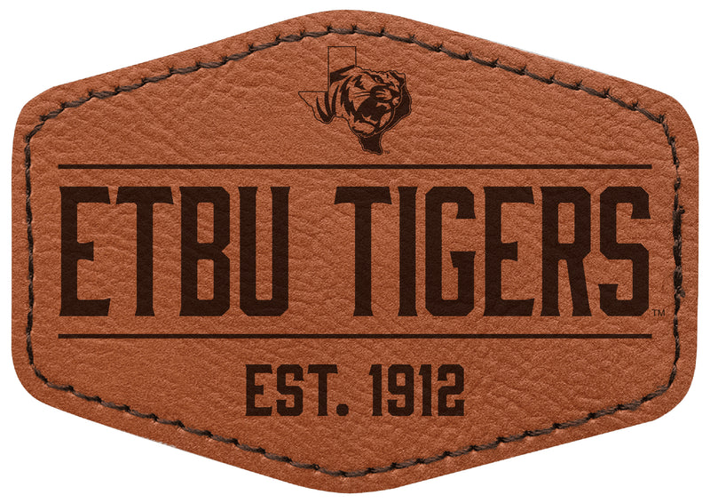 East Texas Baptist University Officially Licensed Hexagonal Leatherette Patch - Iron-On with Adhesive Back Single