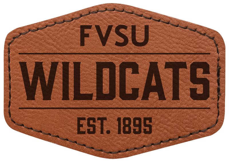 Fort Valley State University Officially Licensed Hexagonal Leatherette Patch - Iron-On with Adhesive Back 4-Pack