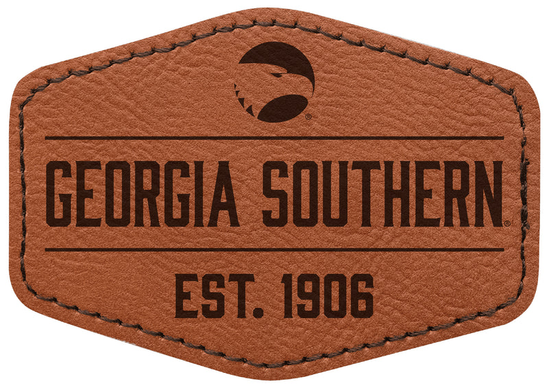 Georgia Southern Eagles Officially Licensed Hexagonal Leatherette Patch - Iron-On with Adhesive Back Single