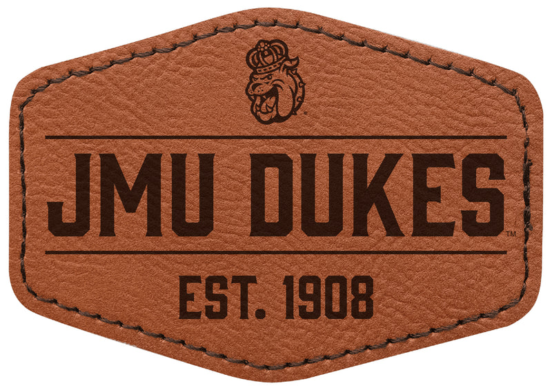 James Madison Dukes Officially Licensed Hexagonal Leatherette Patch - Iron-On with Adhesive Back Single