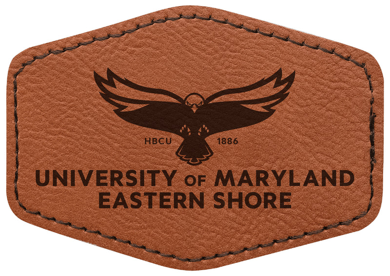 Maryland Eastern Shore Officially Licensed Hexagonal Leatherette Patch - Iron-On with Adhesive Back 4-Pack