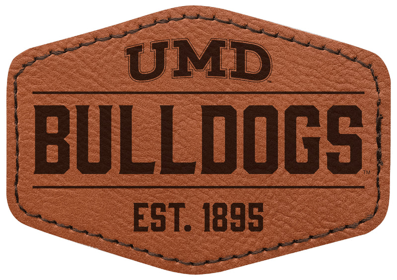 Minnesota Duluth Bulldogs Officially Licensed Hexagonal Leatherette Patch - Iron-On with Adhesive Back Single