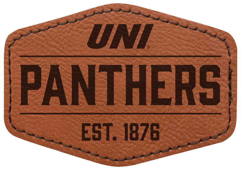 Northern Iowa Panthers Officially Licensed Hexagonal Leatherette Patch - Iron-On with Adhesive Back Single