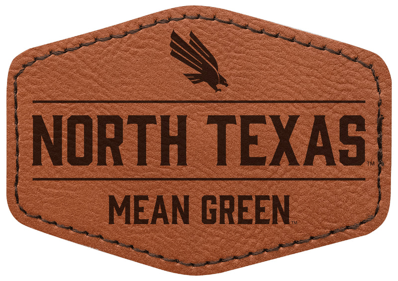 North Texas Officially Licensed Hexagonal Leatherette Patch - Iron-On with Adhesive Back Single