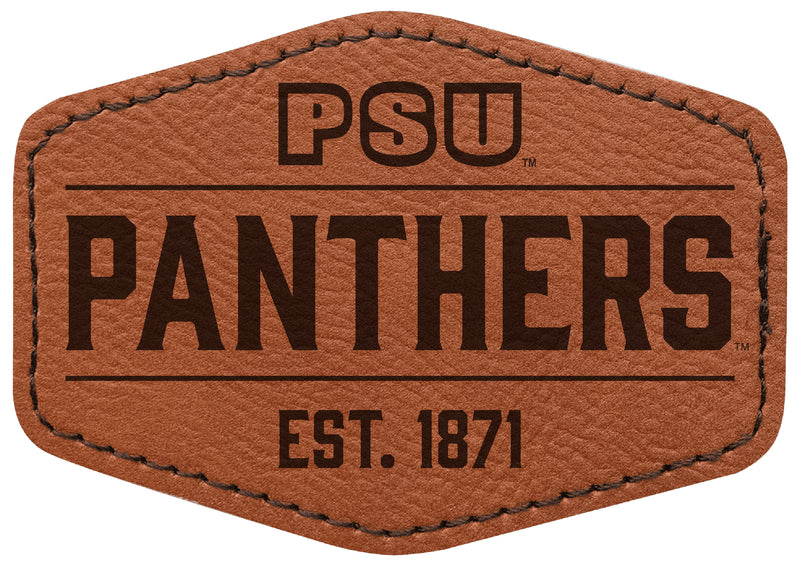 Plymouth State University Officially Licensed Hexagonal Leatherette Patch - Iron-On with Adhesive Back 2-Pack