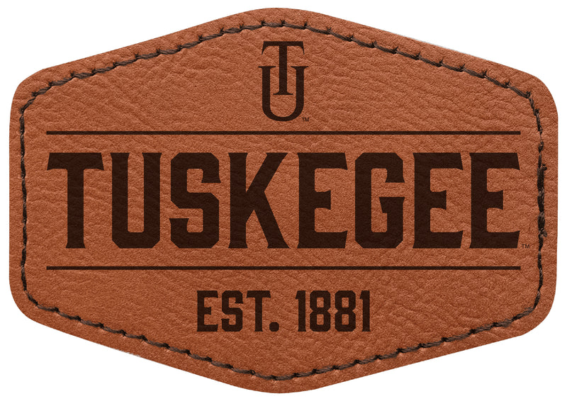 Tuskegee University Officially Licensed Hexagonal Leatherette Patch - Iron-On with Adhesive Back Single