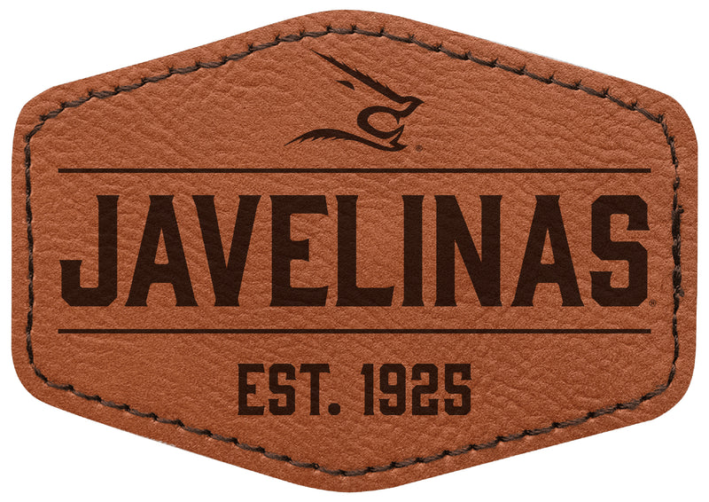 Texas A&M Kingsville Javelinas Officially Licensed Hexagonal Leatherette Patch - Iron-On with Adhesive Back Single