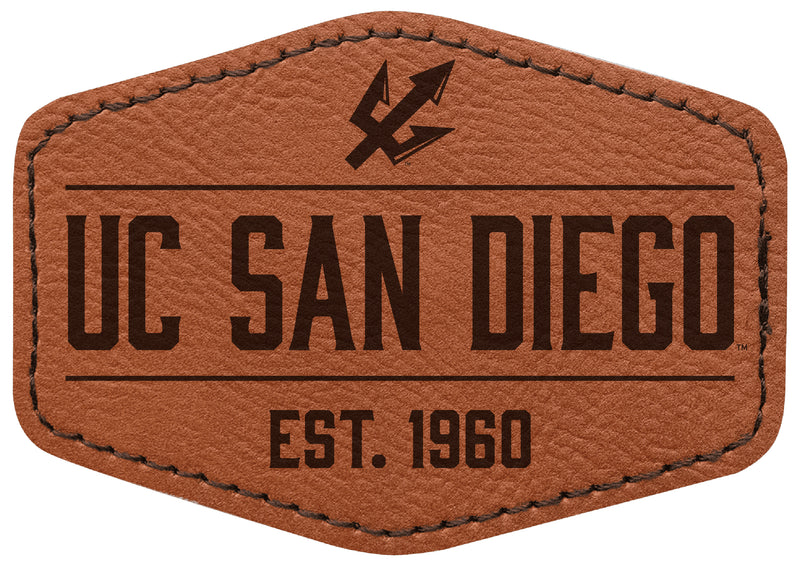 UC San Diego Officially Licensed Hexagonal Leatherette Patch - Iron-On with Adhesive Back Single