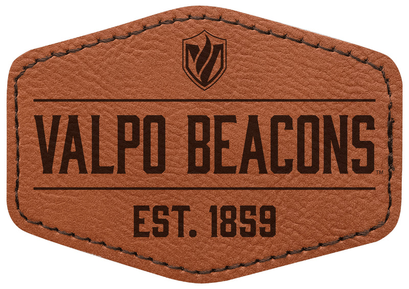Valparaiso University Officially Licensed Hexagonal Leatherette Patch - Iron-On with Adhesive Back Single
