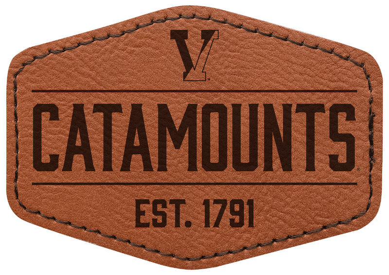 Vermont Catamounts Officially Licensed Hexagonal Leatherette Patch - Iron-On with Adhesive Back Single