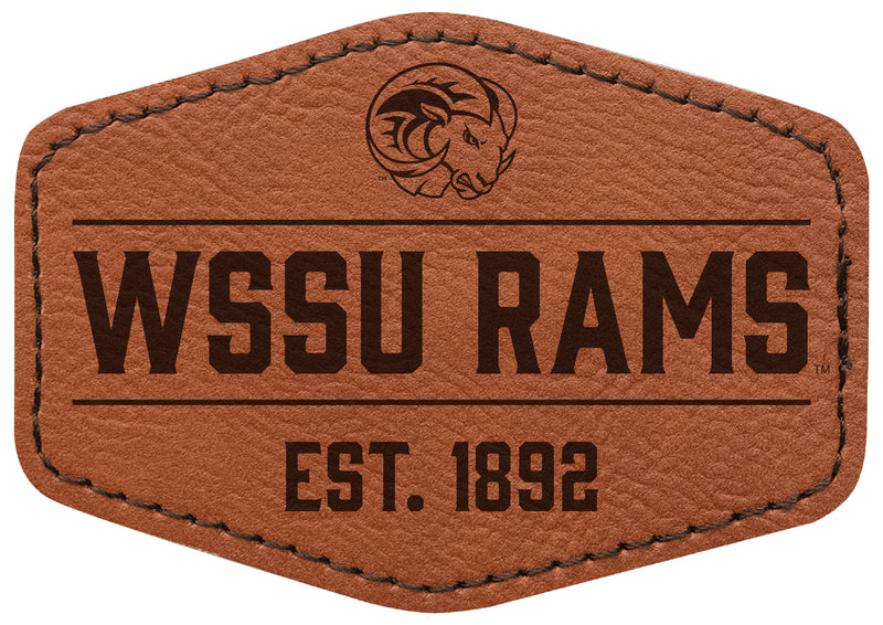 Winston-Salem State Officially Licensed Hexagonal Leatherette Patch - Iron-On with Adhesive Back Single