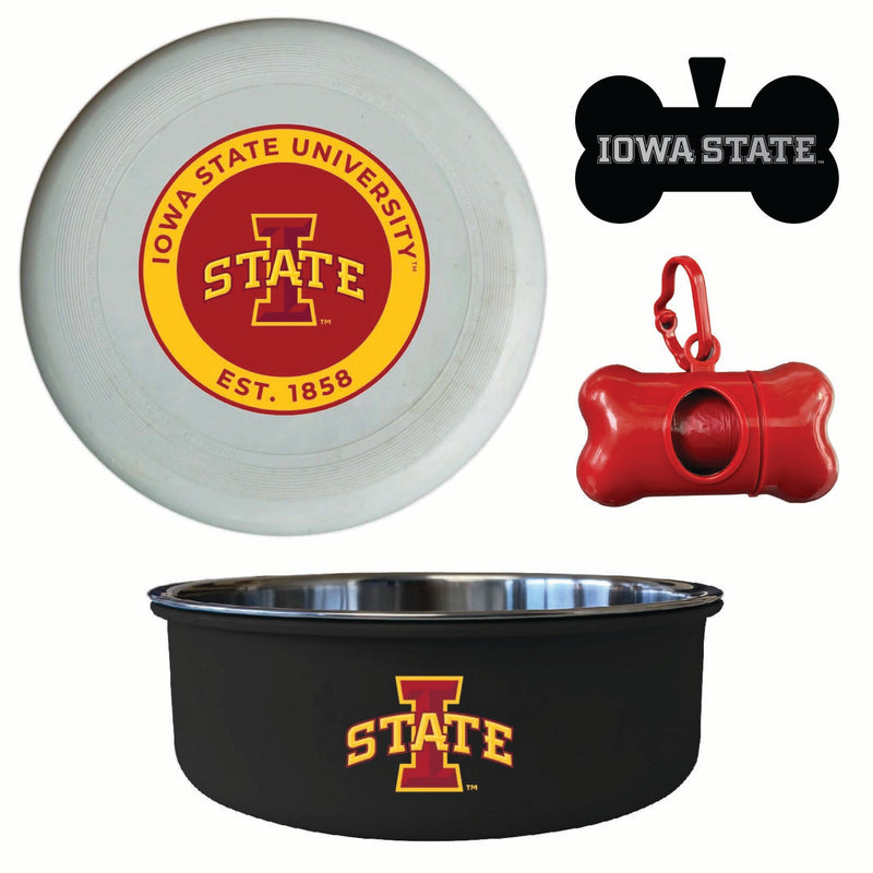 Iowa State Cyclones Officially Licensed College Pet Pack – Dog Tag, Bowl, Flying Disc & Waste Bag