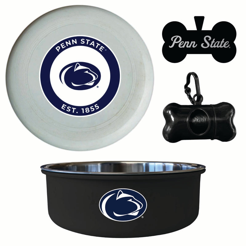 Penn State Nittany Lions Officially Licensed College Pet Pack – Dog Tag, Bowl, Flying Disc & Waste Bag