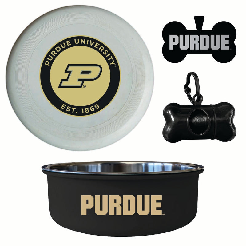 Purdue Boilermakers Officially Licensed College Pet Pack – Dog Tag, Bowl, Flying Disc & Waste Bag