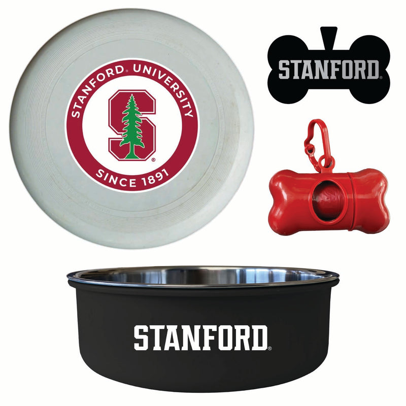 Stanford University Officially Licensed College Pet Pack – Dog Tag, Bowl, Flying Disc & Waste Bag
