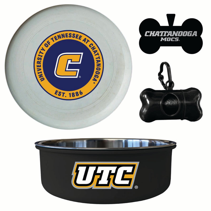 University of Tennessee at Chattanooga Officially Licensed College Pet Pack – Dog Tag, Bowl, Flying Disc & Waste Bag
