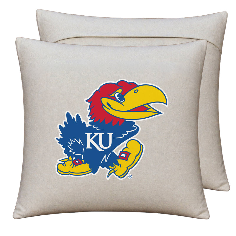 Kansas Jayhawks Officially Licensed 18" x 18" Throw Pillow Cover – Logo Design