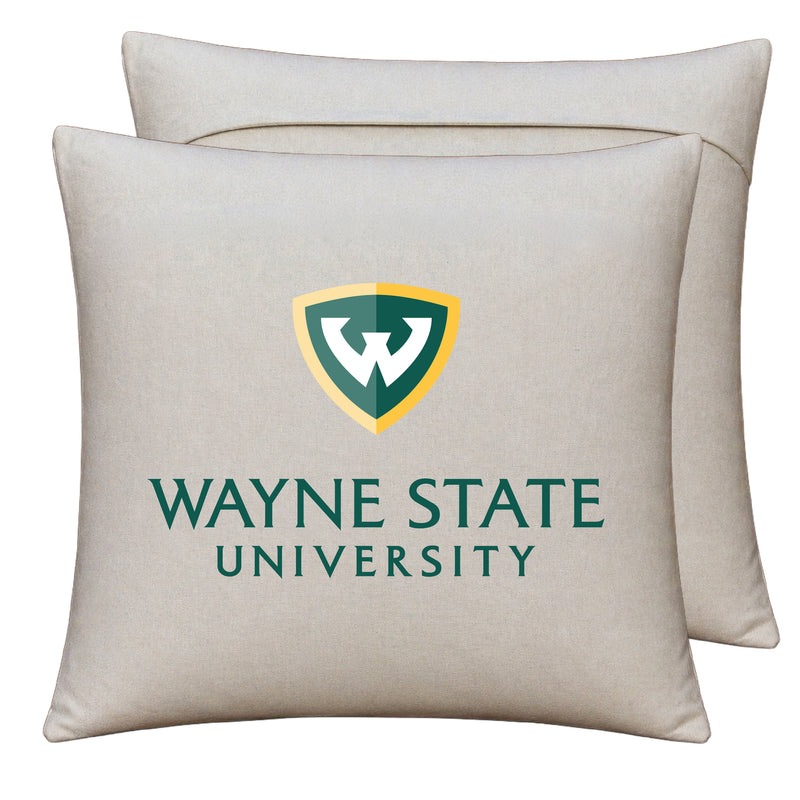Wayne State Officially Licensed 18" x 18" Throw Pillow Cover – Logo Design