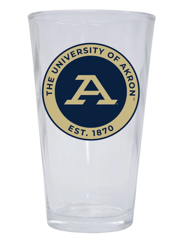 Akron Zips 16 oz Pint Glass Circle Design Officially Licensed Collegiate Product Single